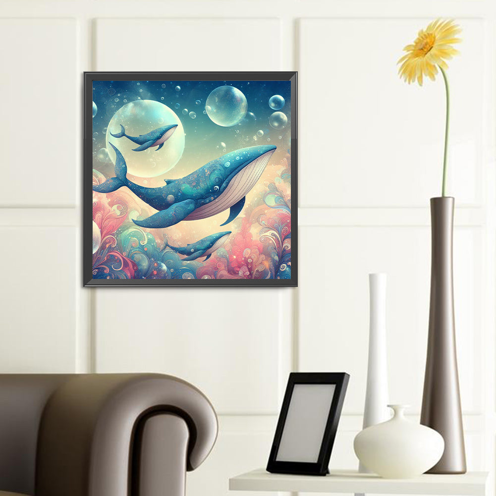 Fantasy Whale - Full Round Drill Diamond Painting 40*40CM