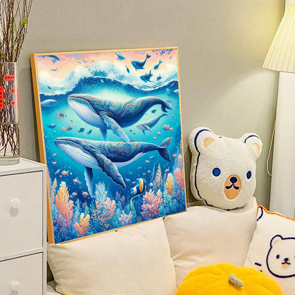 Undersea Whale - Full Round Drill Diamond Painting 40*40CM