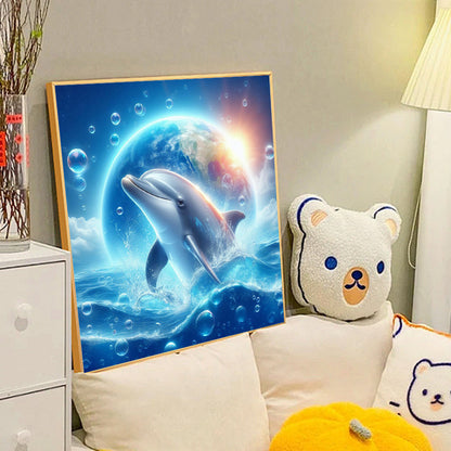 Earth Dolphin - Full Round Drill Diamond Painting 40*40CM