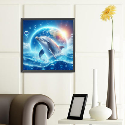 Earth Dolphin - Full Round Drill Diamond Painting 40*40CM