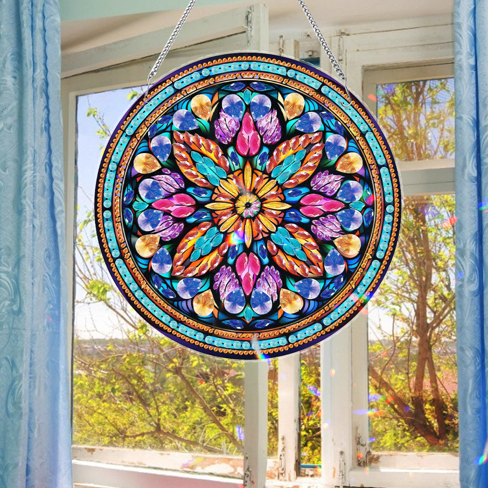 Acrylic Pattern Diamond Art Hanging Pendant Diamond Painting Decor(Kaleidoscope)