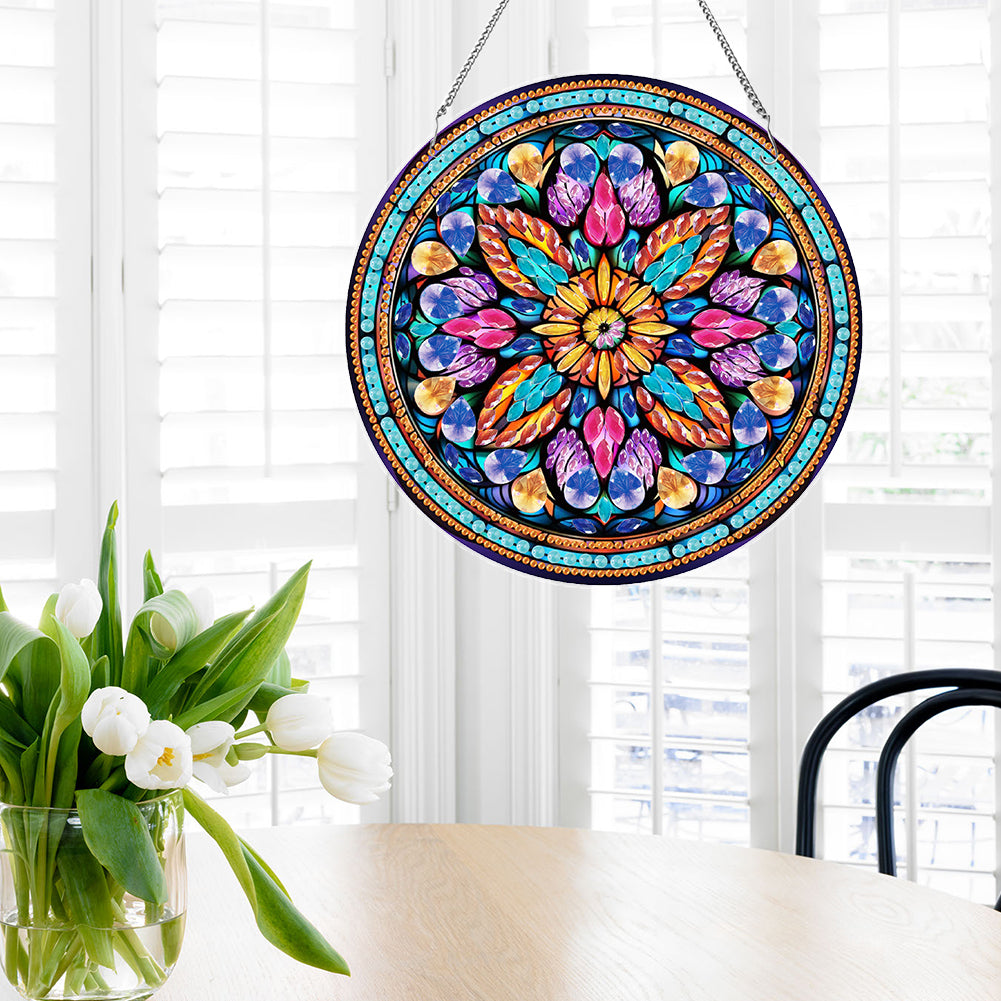 Acrylic Pattern Diamond Art Hanging Pendant Diamond Painting Decor(Kaleidoscope)