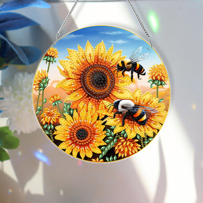 Acrylic Animal Diamond Art Hanging Pendant Diamond Painting Home Decor (Bee)