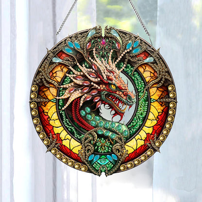 Acrylic Animal Diamond Art Hanging Pendant Diamond Painting Home Decor (Dragon)