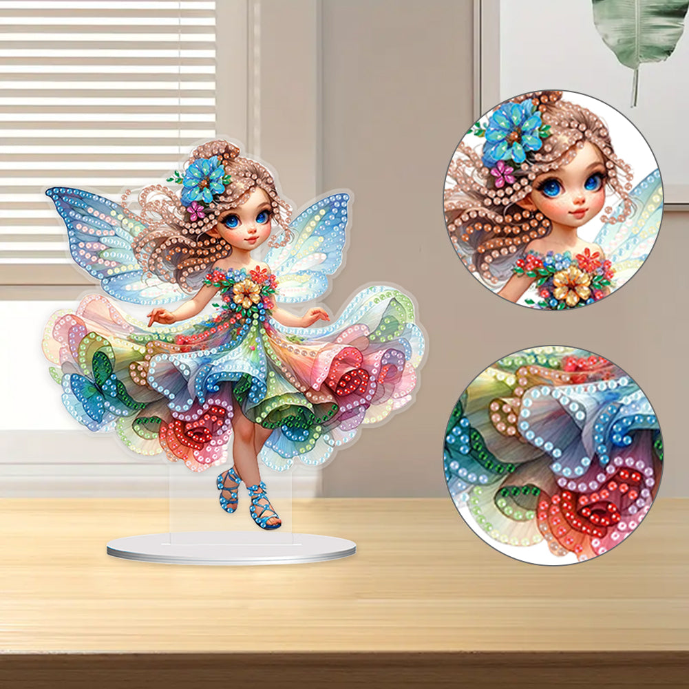 Acrylic Butterfly Girl Diamond Painting Tabletop Ornaments Kit Bedroom Decor