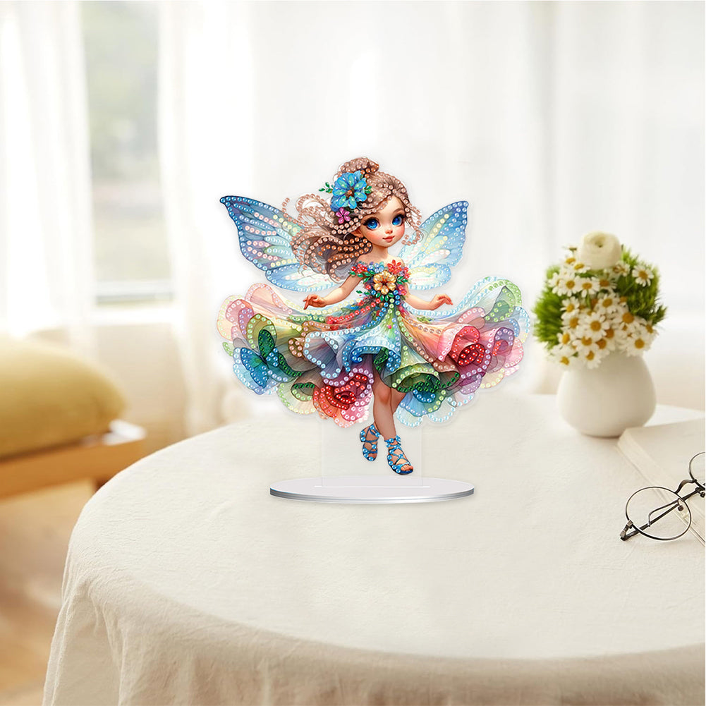 Acrylic Butterfly Girl Diamond Painting Tabletop Ornaments Kit Bedroom Decor