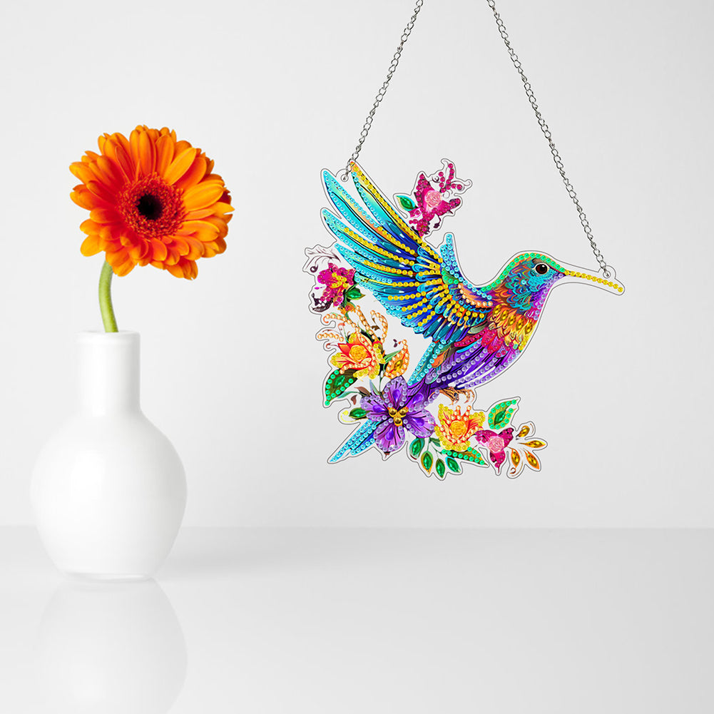 Acrylic Hummingbird 5D DIY Diamond Art Hanging Decorations Home Ornaments Kit