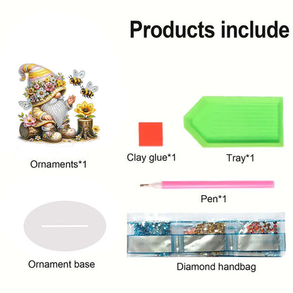 Gnome Double Sided Effect Diamond Painting Tabletop Ornaments Kit (Bee Gnome)