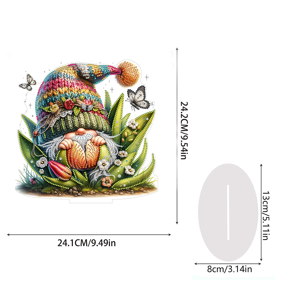 Gnome Double Sided Effect Diamond Painting Tabletop Ornaments(Butterfly Gnome)