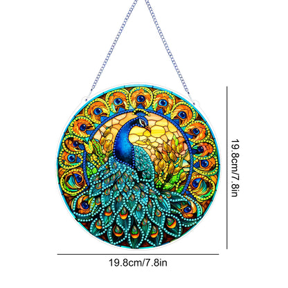 Double Sided Special Shaped Peacock 5D DIY Diamond Art Pendant Home Decoration