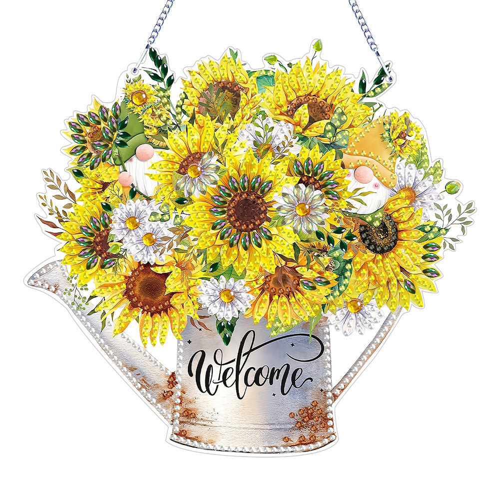 Double Sided Special Shaped 5D DIY Sunflower Bouquet Hanging Diamond Art Kits