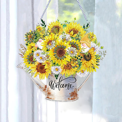 Double Sided Special Shaped 5D DIY Sunflower Bouquet Hanging Diamond Art Kits