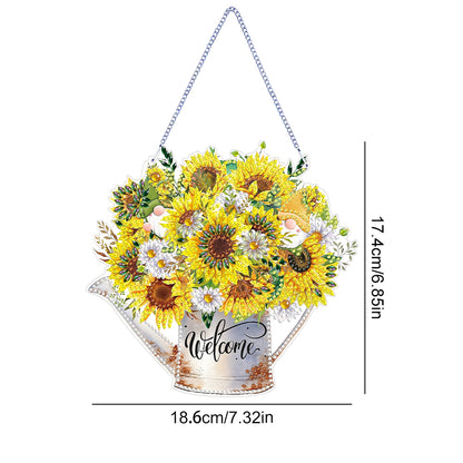 Double Sided Special Shaped 5D DIY Sunflower Bouquet Hanging Diamond Art Kits