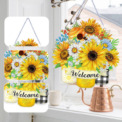 Double Sided Special Shaped 5D DIY Sunflower Bouquet Hanging Diamond Art Kits