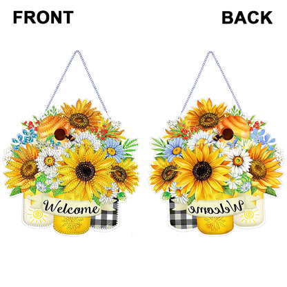 Double Sided Special Shaped 5D DIY Sunflower Bouquet Hanging Diamond Art Kits