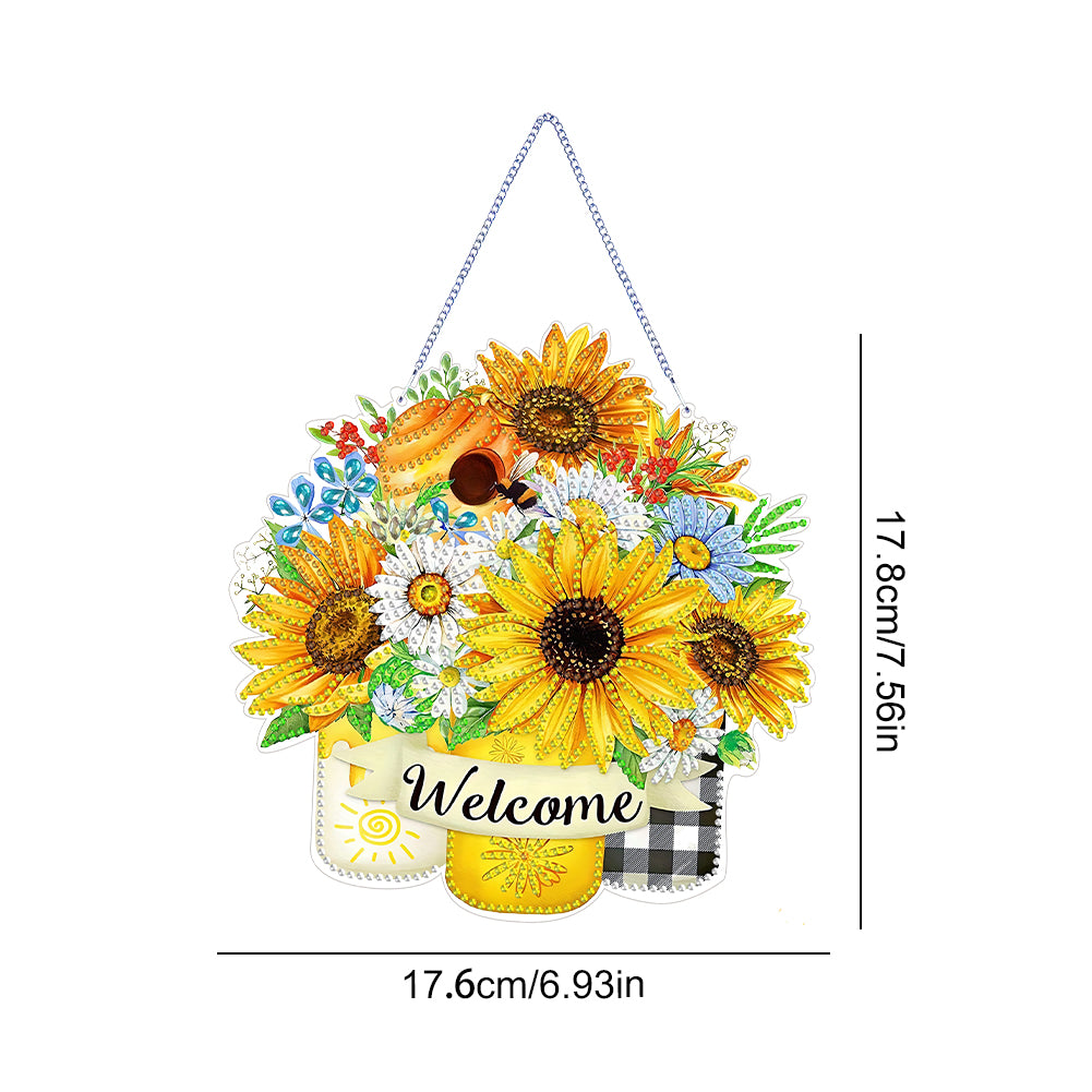 Double Sided Special Shaped 5D DIY Sunflower Bouquet Hanging Diamond Art Kits