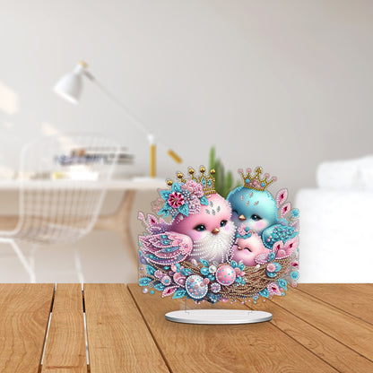 Double Side Special Shaped Cartoon Bird Diamond Painting Desktop Decorations