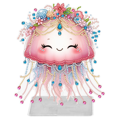 Marine Animal Special Shaped Diamond Painting Tabletop Ornaments Kit (Jellyfish)