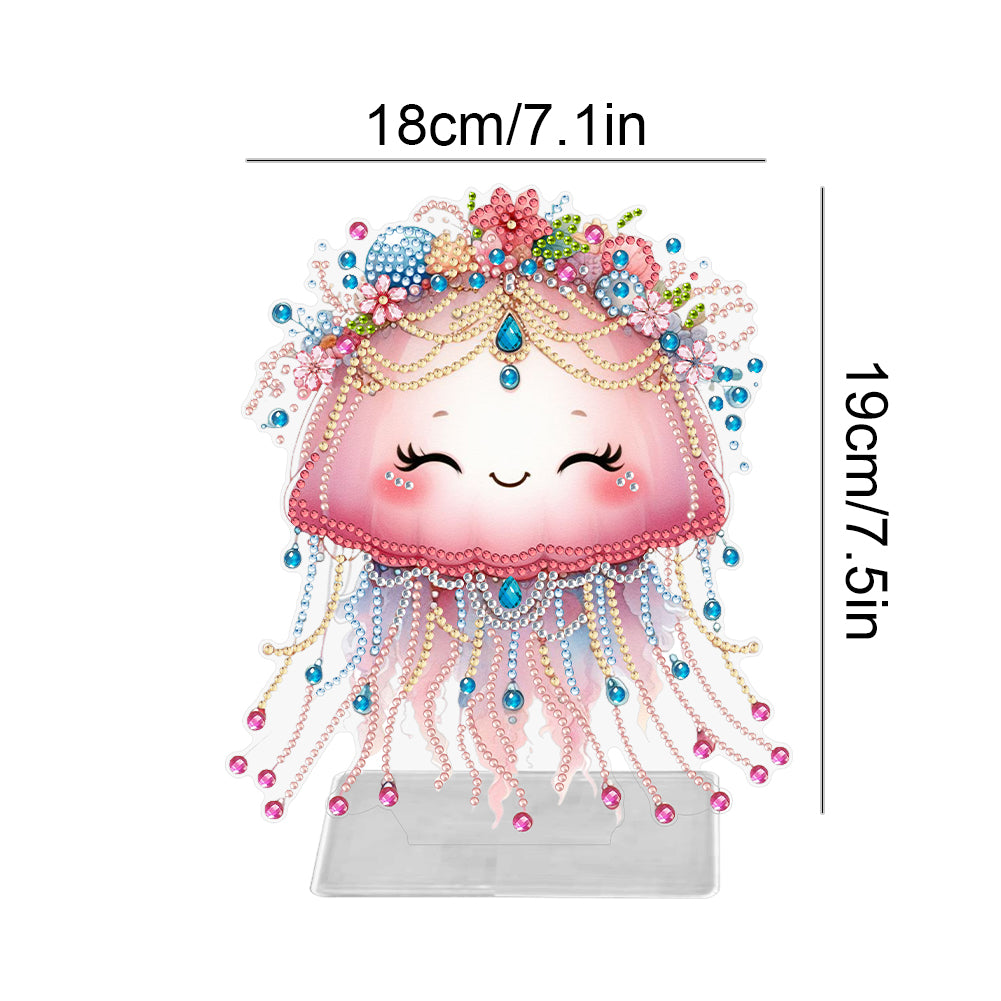 Marine Animal Special Shaped Diamond Painting Tabletop Ornaments Kit (Jellyfish)