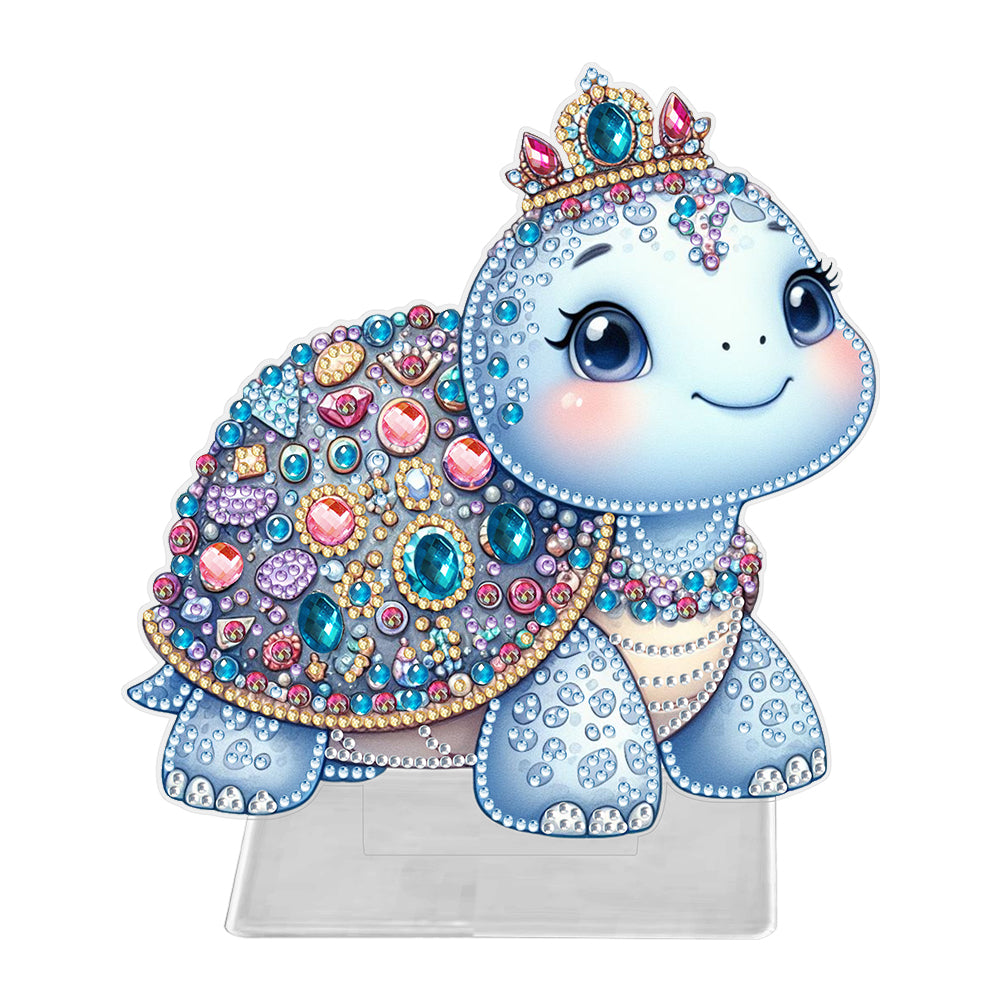 Marine Animal Special Shaped Diamond Painting Table Ornaments Kit (Blue Turtle)