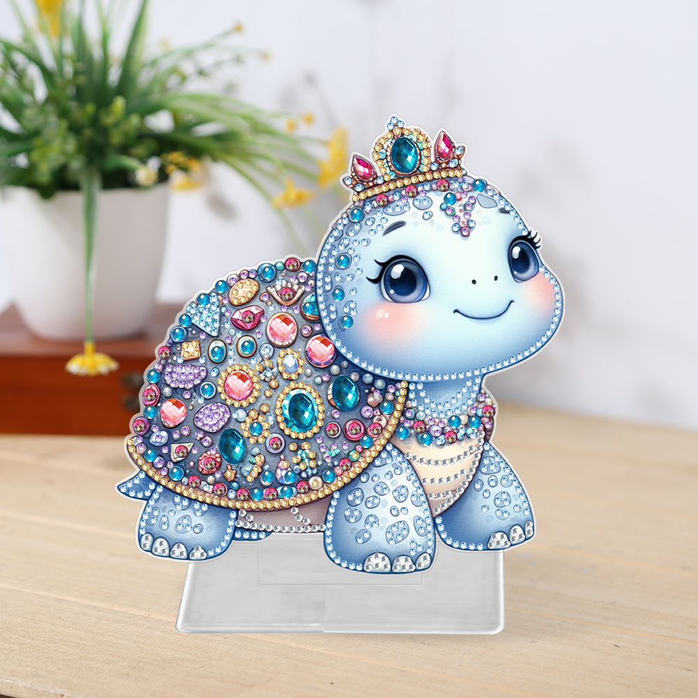 Marine Animal Special Shaped Diamond Painting Table Ornaments Kit (Blue Turtle)