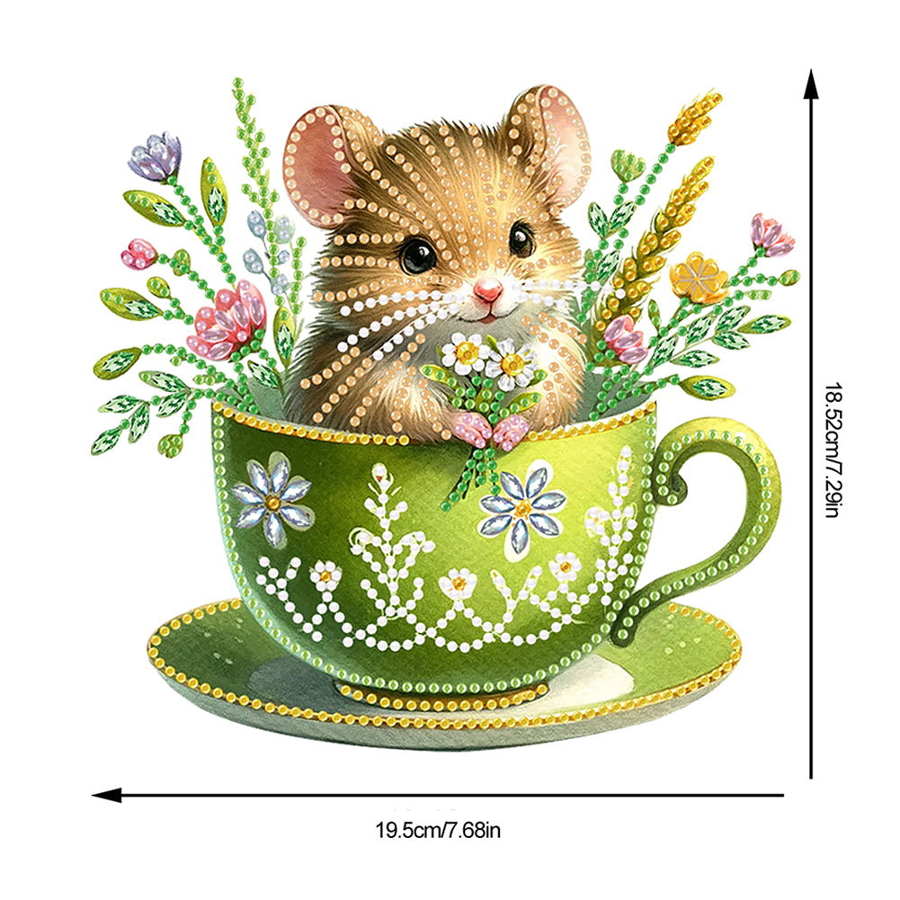 Acrylic Cup Mouse Table Top Diamond Painting Ornament Kits Bedroom Desk Decor