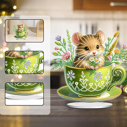 Acrylic Cup Mouse Table Top Diamond Painting Ornament Kits Bedroom Desk Decor