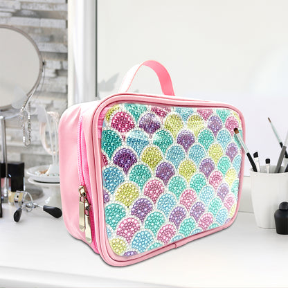 Shells Pattern 5D DIY Diamond Painting Makeup Bag Rhinestone Zipper Handbag