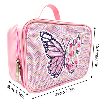 Butterfly Pattern 5D DIY Diamond Painting Makeup Bag Rhinestone Zipper Handbag