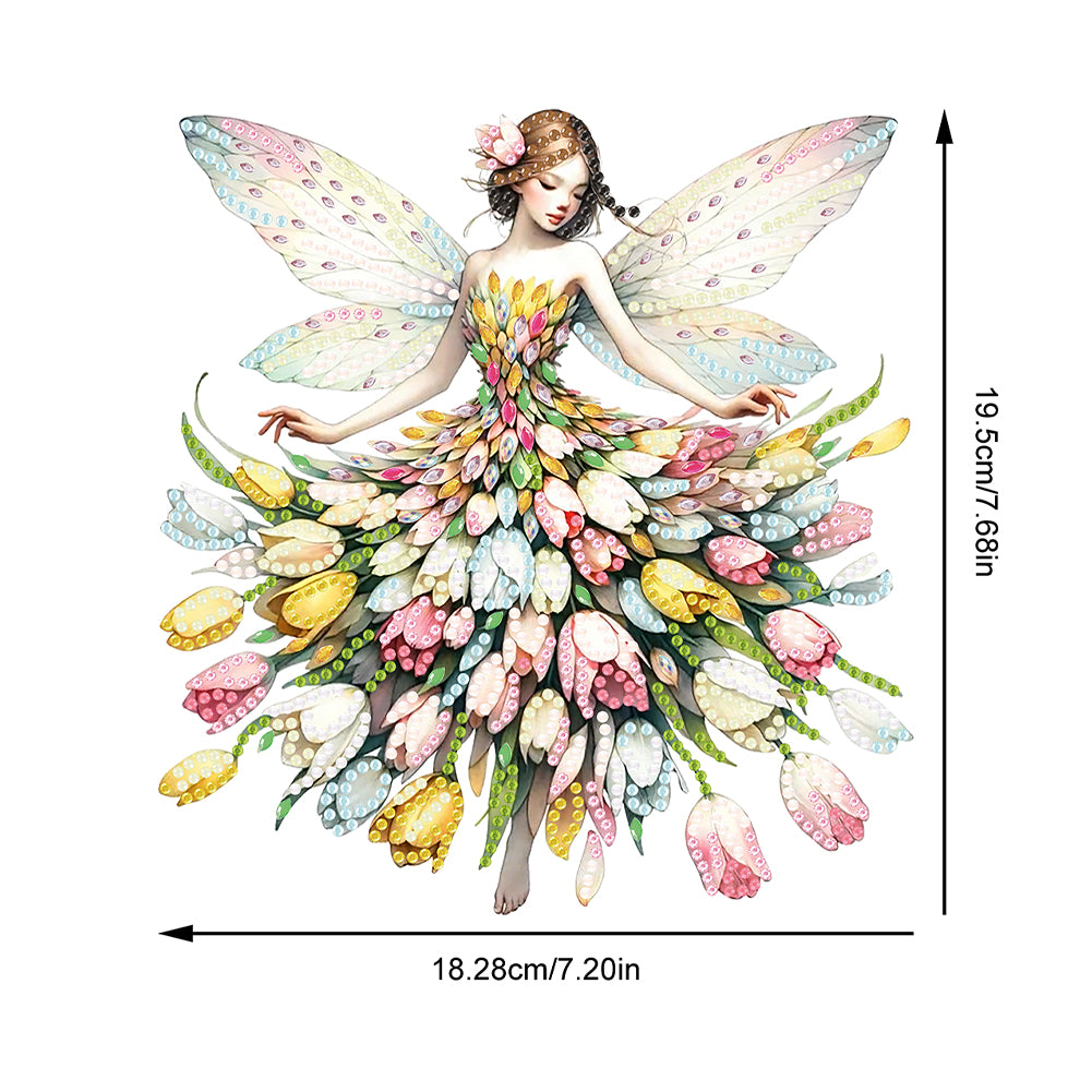 Acrylic Special Shaped Tulip Elf Girl Diamond Painting Hanging Home Decorations