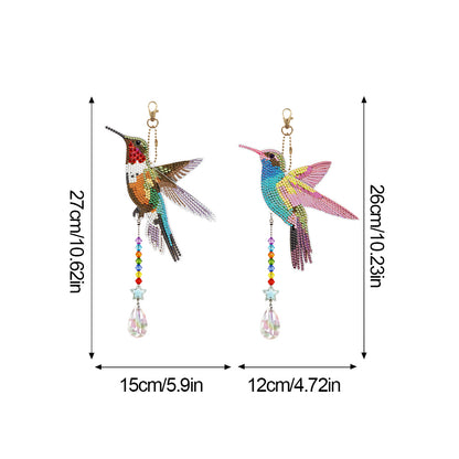 Suncatcher Hummingbird Diamond Painting Hanging Sign Double Sided (SMDZ301)