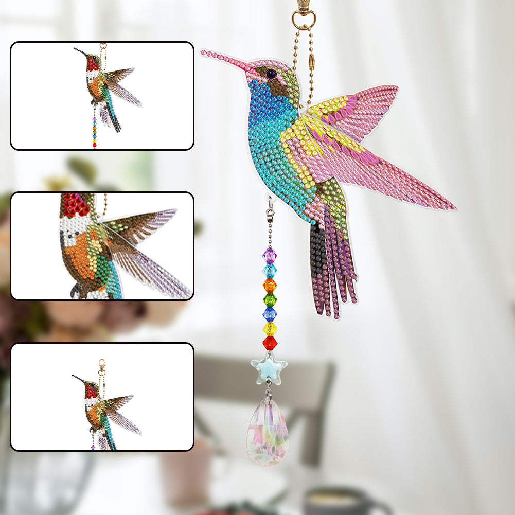 Suncatcher Hummingbird Diamond Painting Hanging Sign Double Sided (SMDZ301)