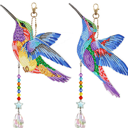 Suncatcher Hummingbird Diamond Painting Hanging Sign Double Sided (SMDZ302)