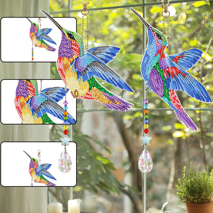 Suncatcher Hummingbird Diamond Painting Hanging Sign Double Sided (SMDZ302)
