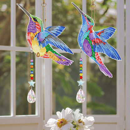 Suncatcher Hummingbird Diamond Painting Hanging Sign Double Sided (SMDZ302)