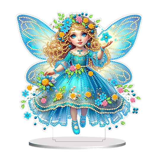 PVC Round Special Shaped Butterfly Fairy Diamond Painting Desktop Decorations