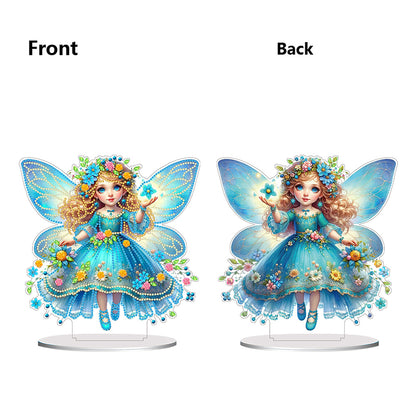 PVC Round Special Shaped Butterfly Fairy Diamond Painting Desktop Decorations