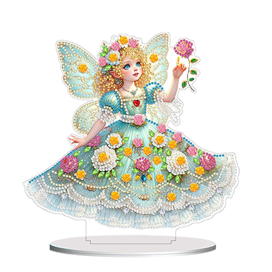 PVC Round Special Shaped Butterfly Fairy Diamond Painting Desktop Decorations