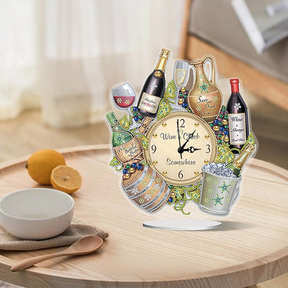 Acrylic Special Shaped Ice Bucket Wine 5D Diamond Painting Clock Art Craft