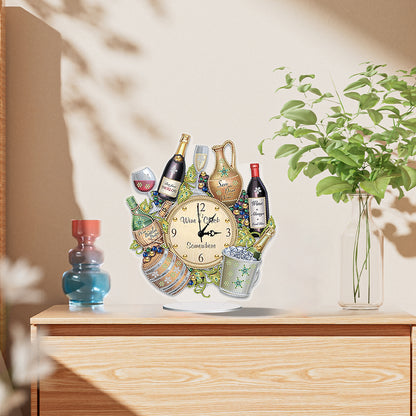 Acrylic Special Shaped Ice Bucket Wine 5D Diamond Painting Clock Art Craft