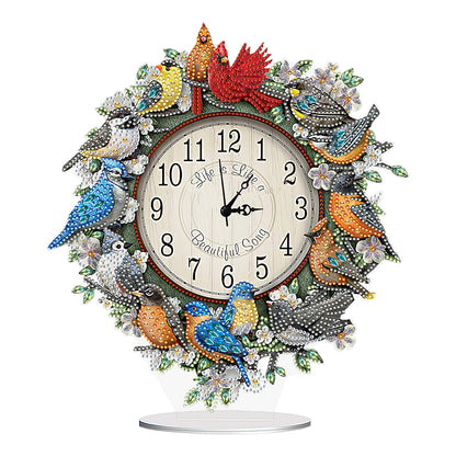 Acrylic Special Shaped Bird Garland 5D Diamond Painting Clock Art Craft