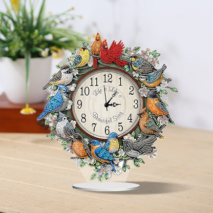 Acrylic Special Shaped Bird Garland 5D Diamond Painting Clock Art Craft