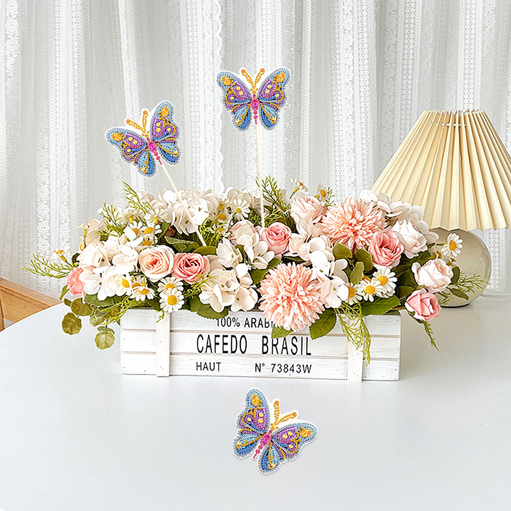Special Shape Butterfly Garden Stake Diamond Art Craft Kits for Adults Beginners
