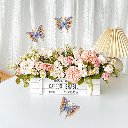 Special Shape Butterfly Garden Stake Diamond Art Craft Kits for Adults Beginners