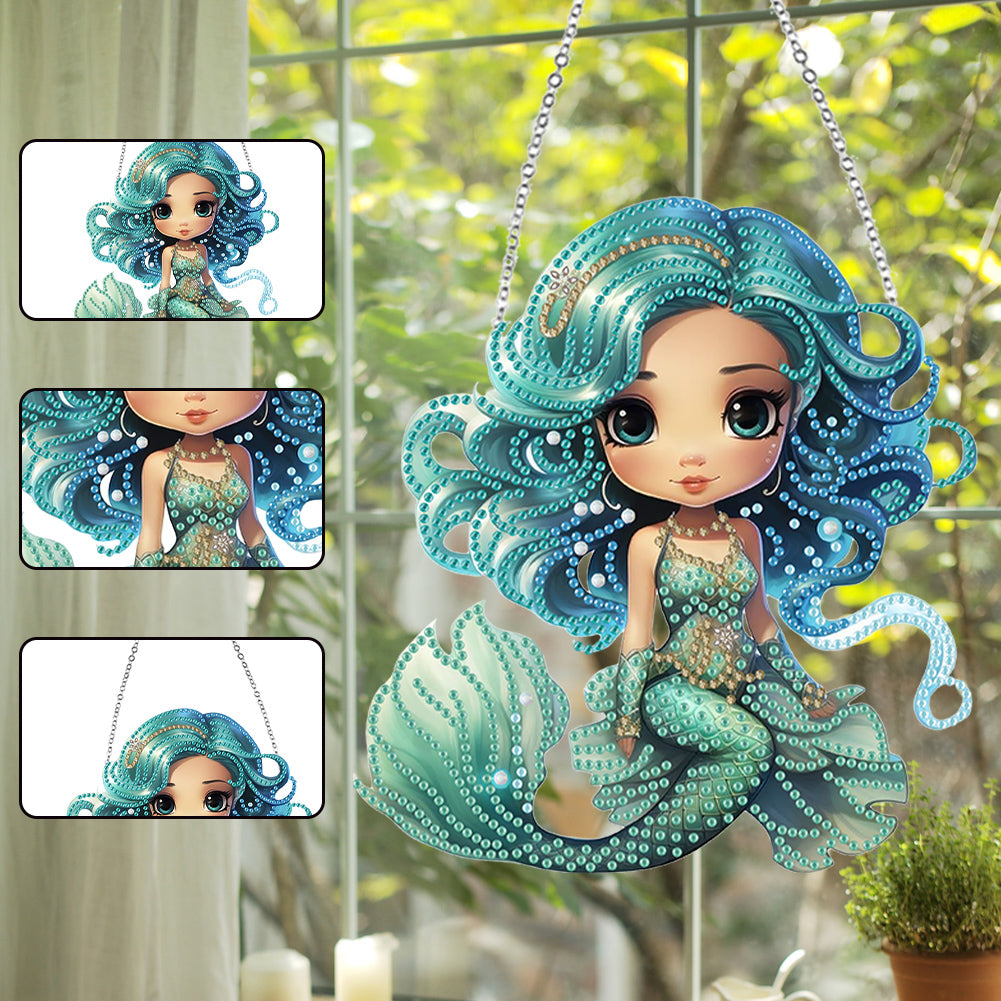 Acrylic Mermaid 5D DIY Diamond Art Hanging Decorations Home Ornaments Kit