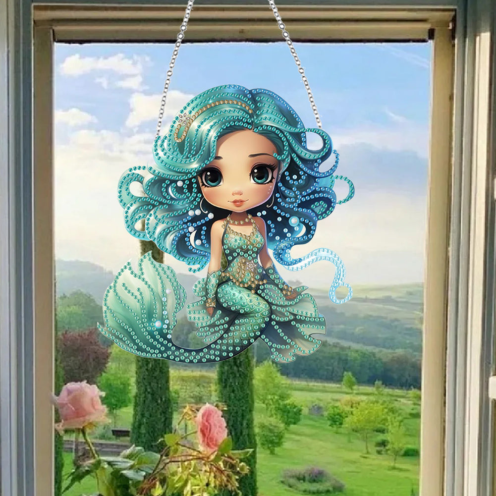 Acrylic Mermaid 5D DIY Diamond Art Hanging Decorations Home Ornaments Kit