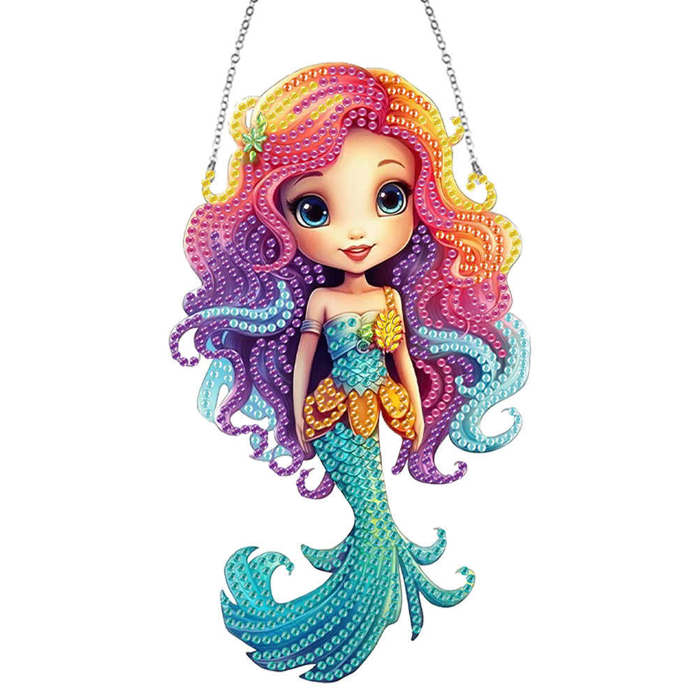 Acrylic Mermaid 5D DIY Diamond Art Hanging Decorations Home Ornaments Kit