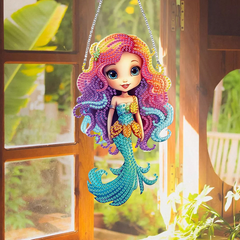 Acrylic Mermaid 5D DIY Diamond Art Hanging Decorations Home Ornaments Kit