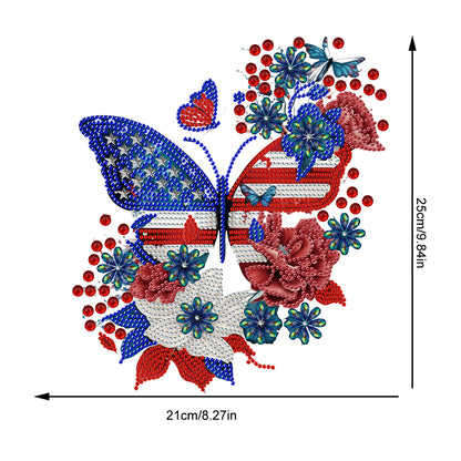 Acrylic Independence Day Butterfly 5D DIY Diamond Painting Dots Pendant Decor