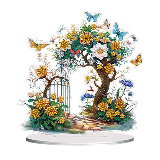 Double Side Special Shaped Yard Flower Tree Desktop Diamond Painting Art Kits